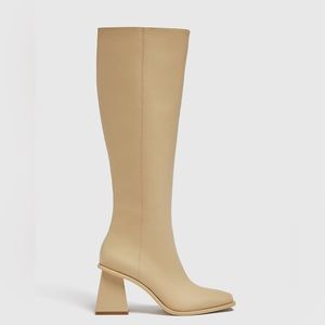 Knee high square toe cream boots. Pull and Bear. Used but great condition.